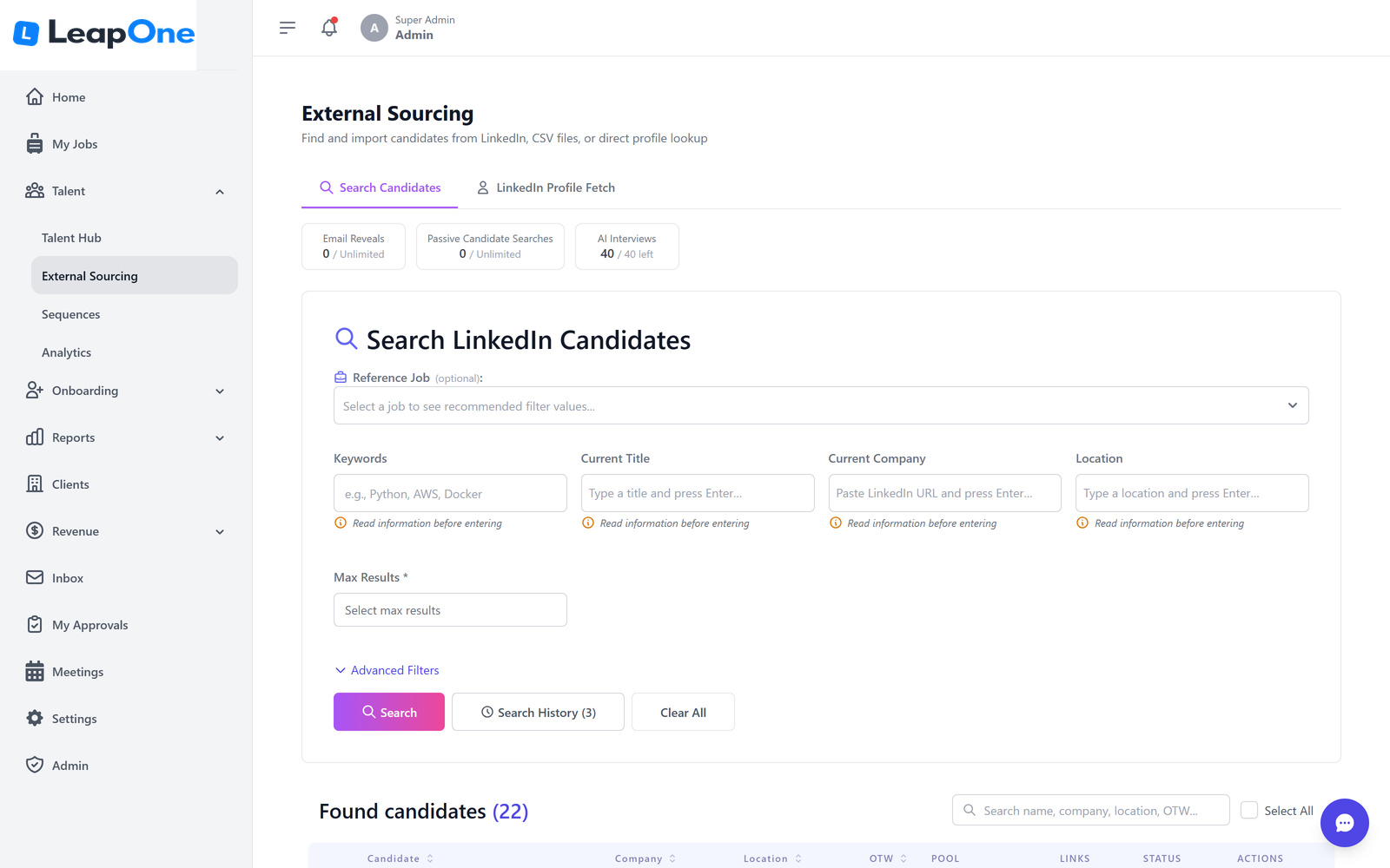 Smart Sourcing — The Entire Talent Market. One Search.